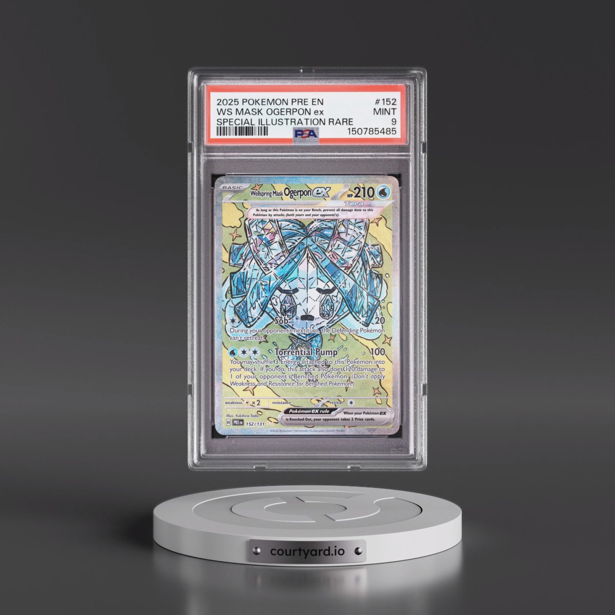 2025 Pokémon Pre EN-Prismatic Evolutions #152 Wellspring Mask Ogerpon EX - Holo Special Illustration Rare (PSA 9 MINT)