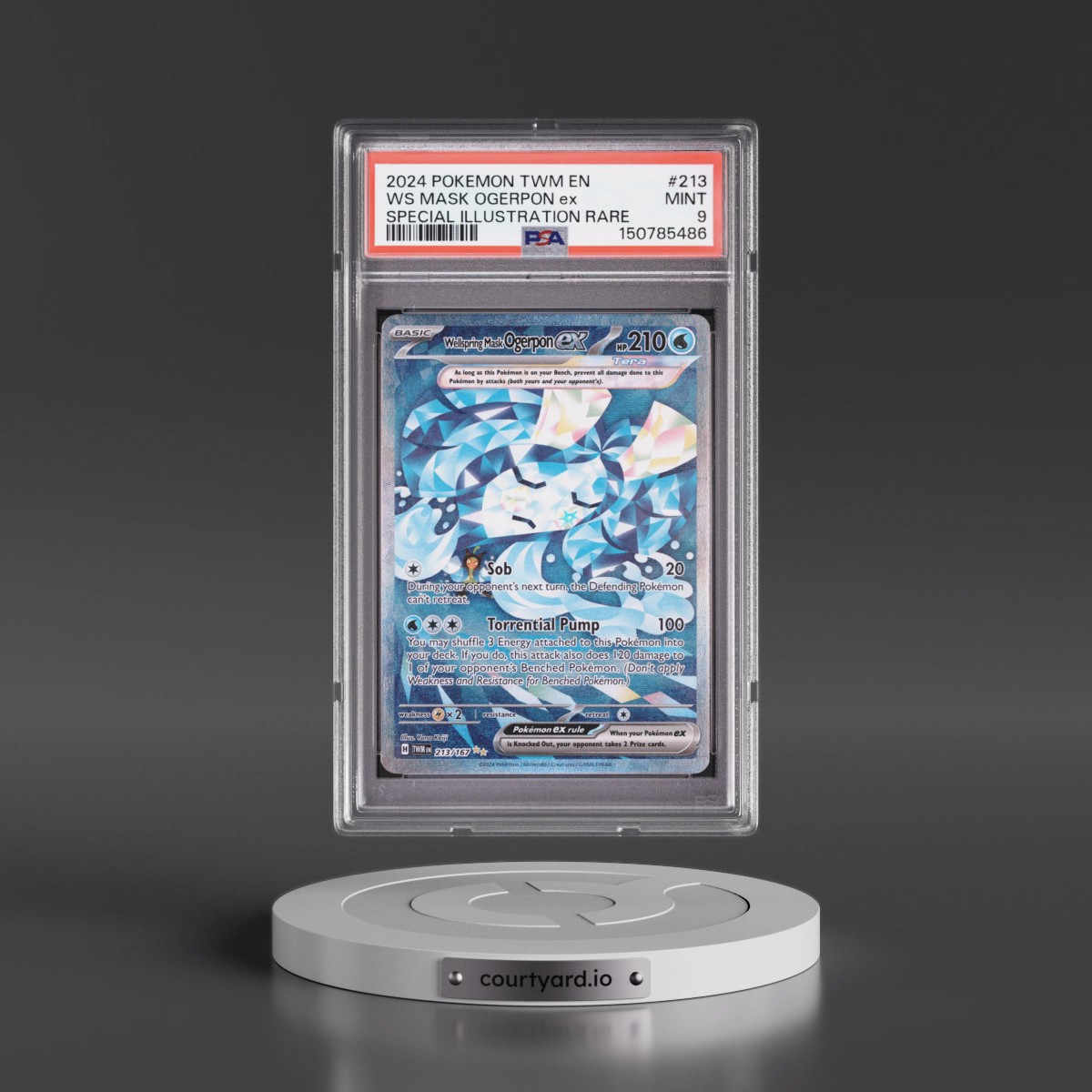 2024 Pokémon Twm EN-Twilight Masquerade #213 Wellspring Mask Ogerpon EX - Holo Special Illustration Rare (PSA 9 MINT)