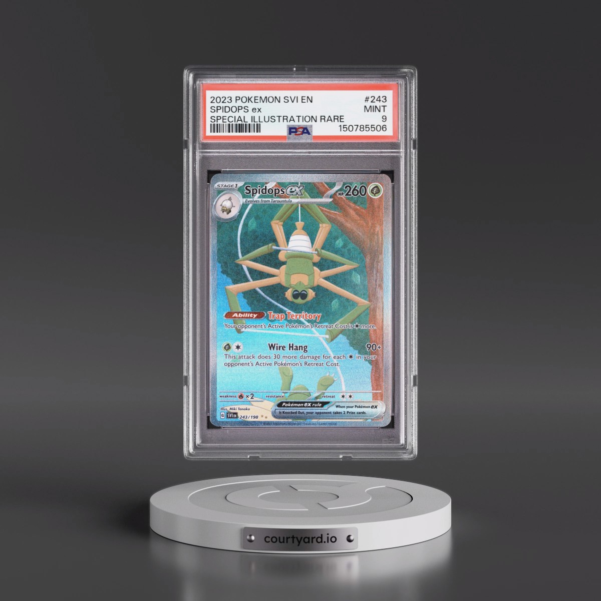 2023 Pokémon Svi EN-Scarlet & Violet #243 Spidops EX - Holo Special Illustration Rare (PSA 9 MINT)