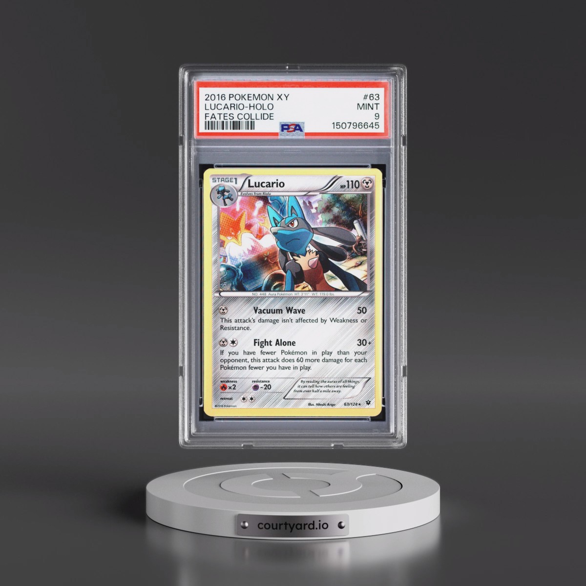 2016 Pokémon XY Fates Collide #63 Lucario - Holo (PSA 9 MINT)