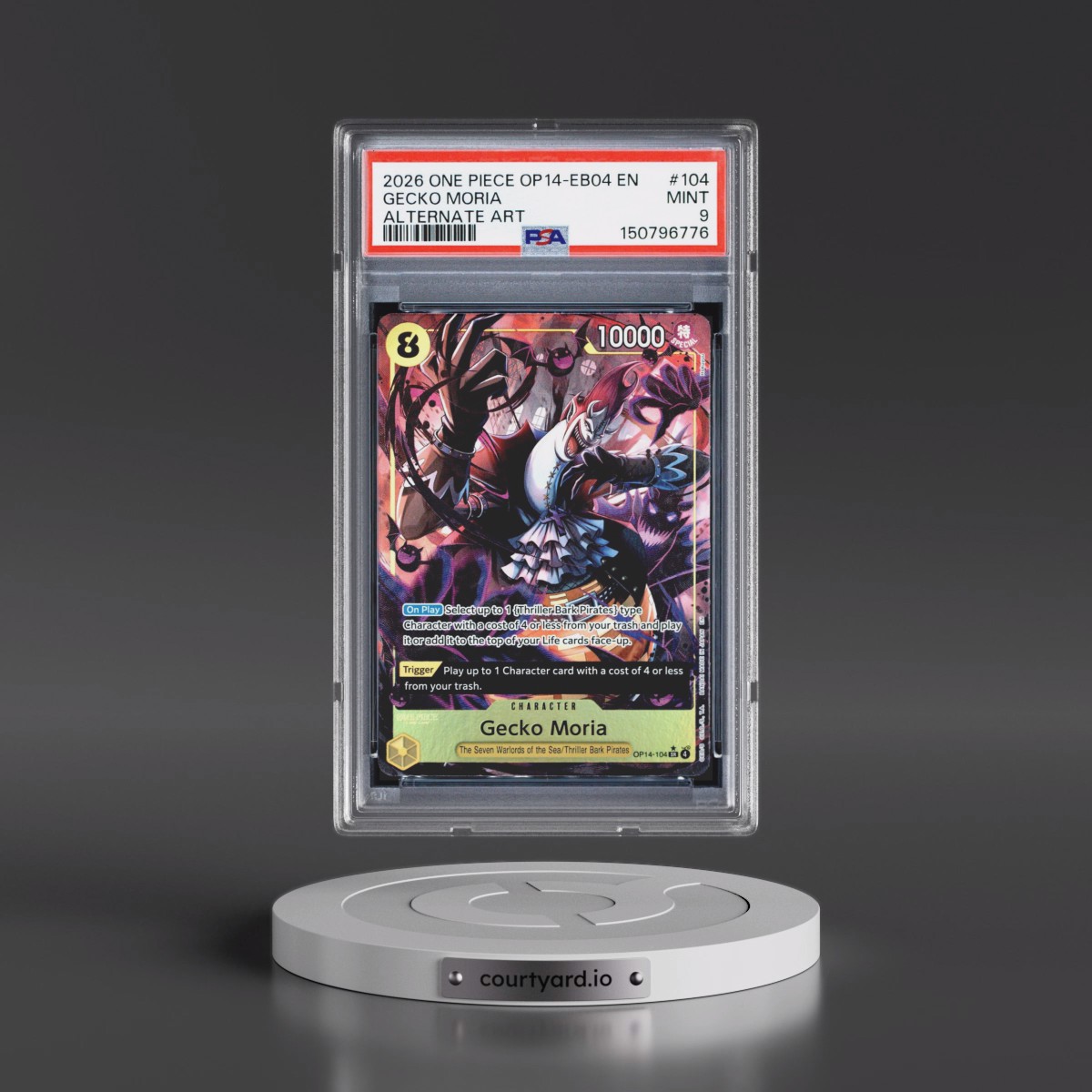 2026 One Piece OP14-EB04-the Azure Sea's Seven #104 Gecko Moria - Alternate Art (PSA 9 MINT)