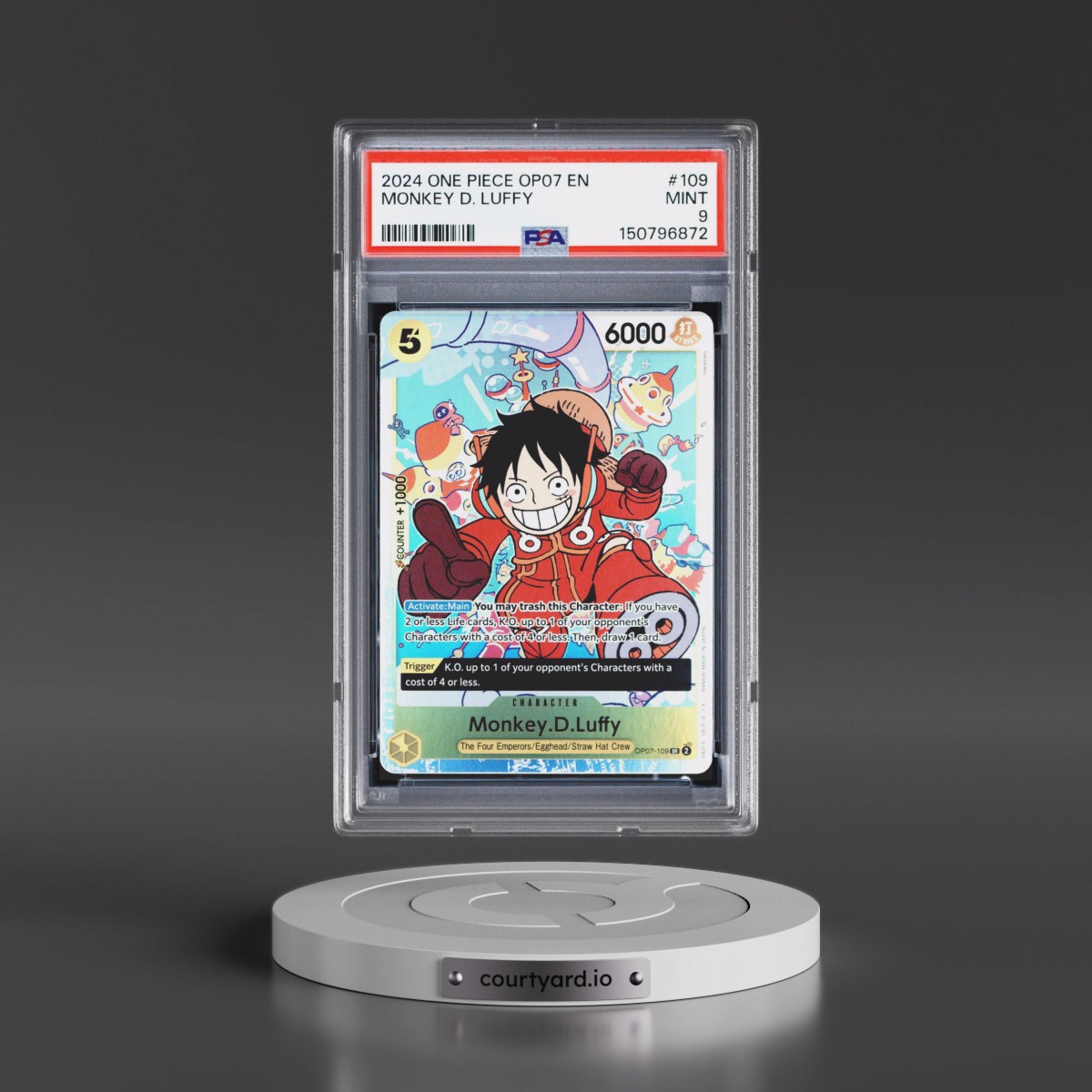 2024 One Piece OP07-500 Years in the Future #109 Monkey D. Luffy (PSA 9 MINT)