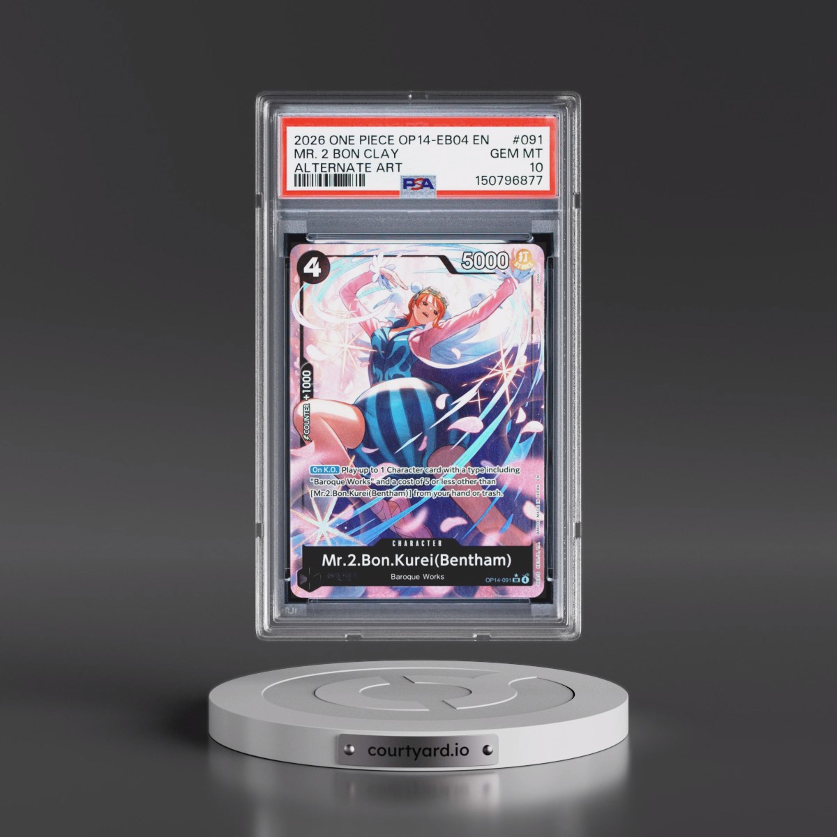 2026 One Piece OP14-EB04-the Azure Sea's Seven #091 Mr. 2 Bon Clay - Alternate Art (PSA 10 GEM MINT)