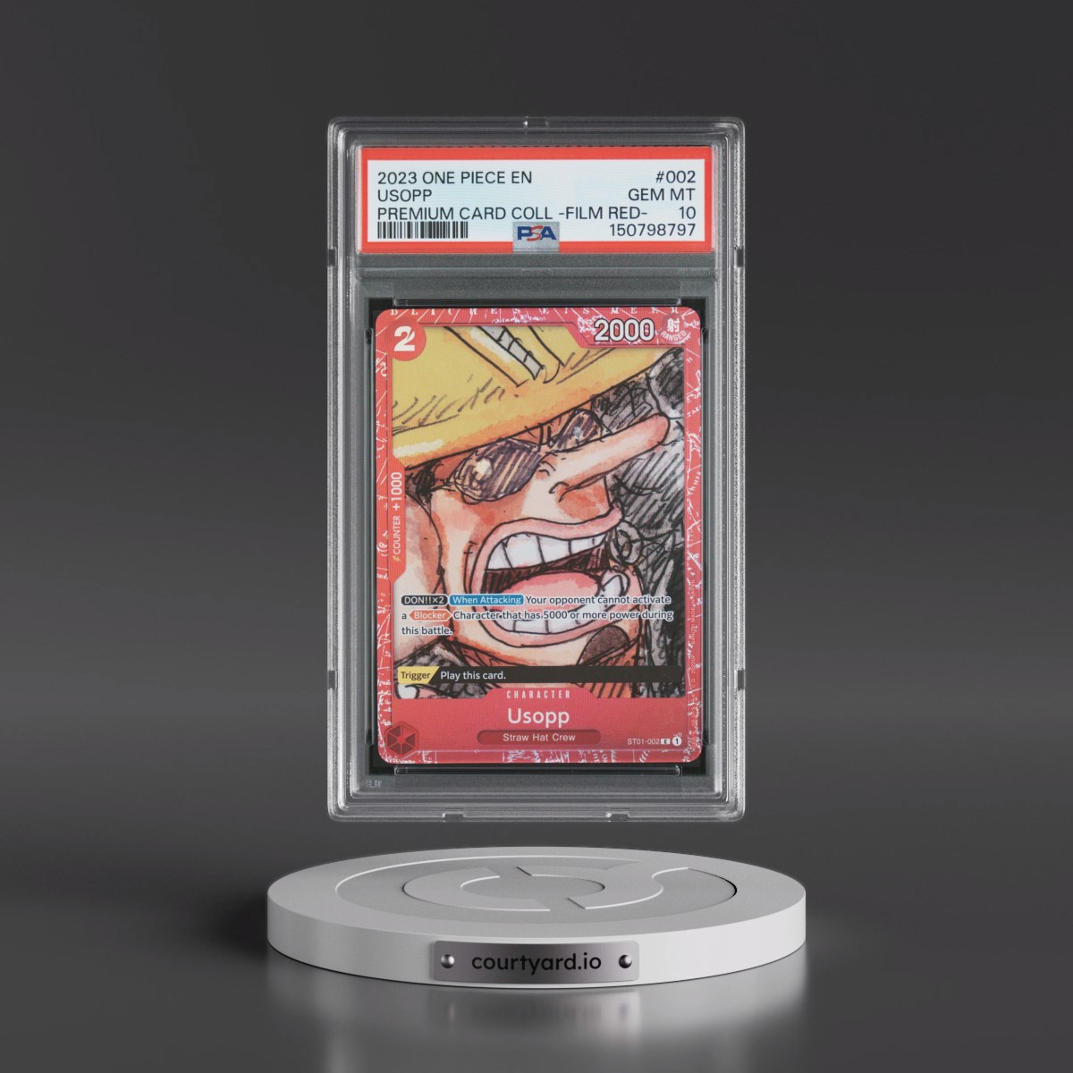 2023 One Piece Premium Card Collection -One Piece Film Red #002 Usopp (PSA 10 GEM MINT)