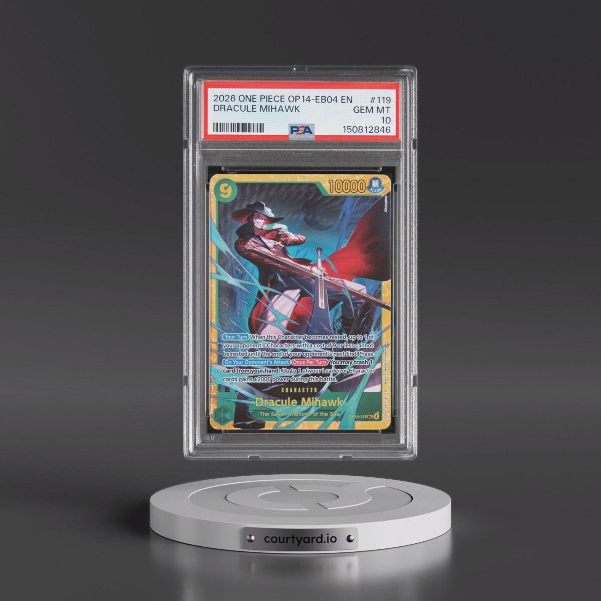 2026 One Piece OP14-EB04-the Azure Sea's Seven #119 Dracule Mihawk (PSA 10 GEM MINT)
