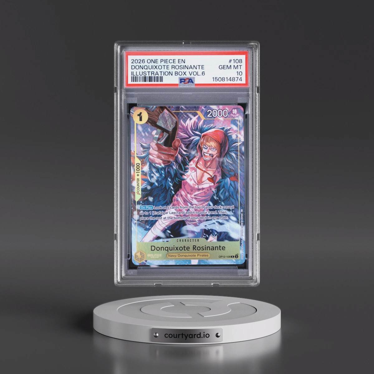 2026 One Piece Promos #108 Donquixote Rosinante - Illustration Box Vol.6 (PSA 10 GEM MINT)