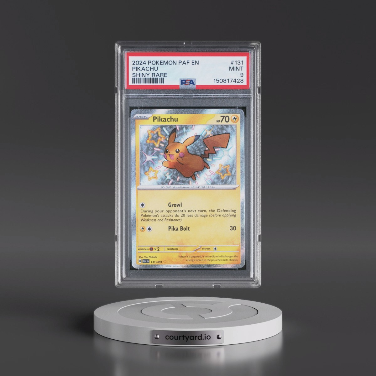2024 Pokémon Paf EN-Paldean Fates #131 Pikachu - Shiny Rare (PSA 9 MINT)
