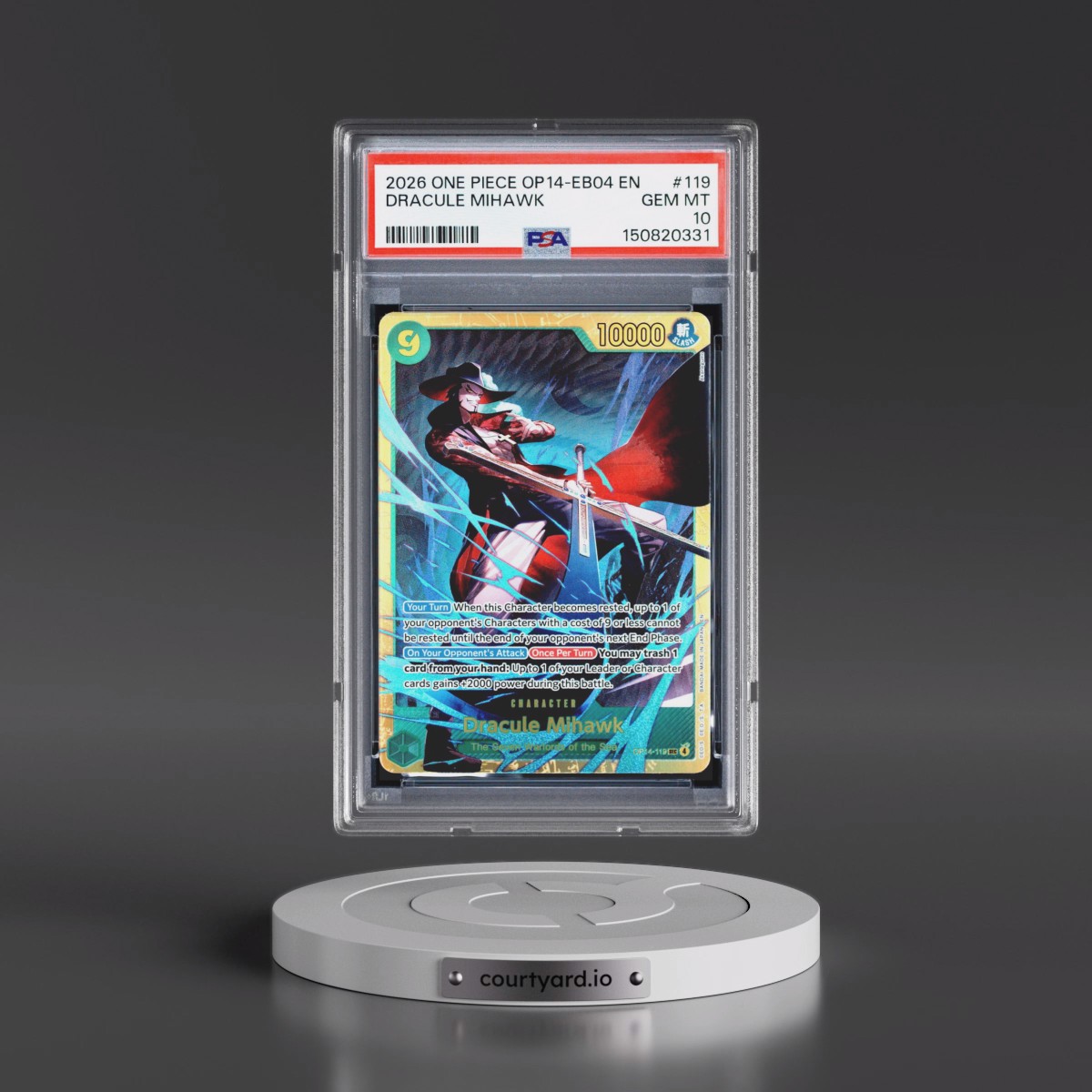 2026 One Piece OP14-EB04-the Azure Sea's Seven #119 Dracule Mihawk (PSA 10 GEM MINT)