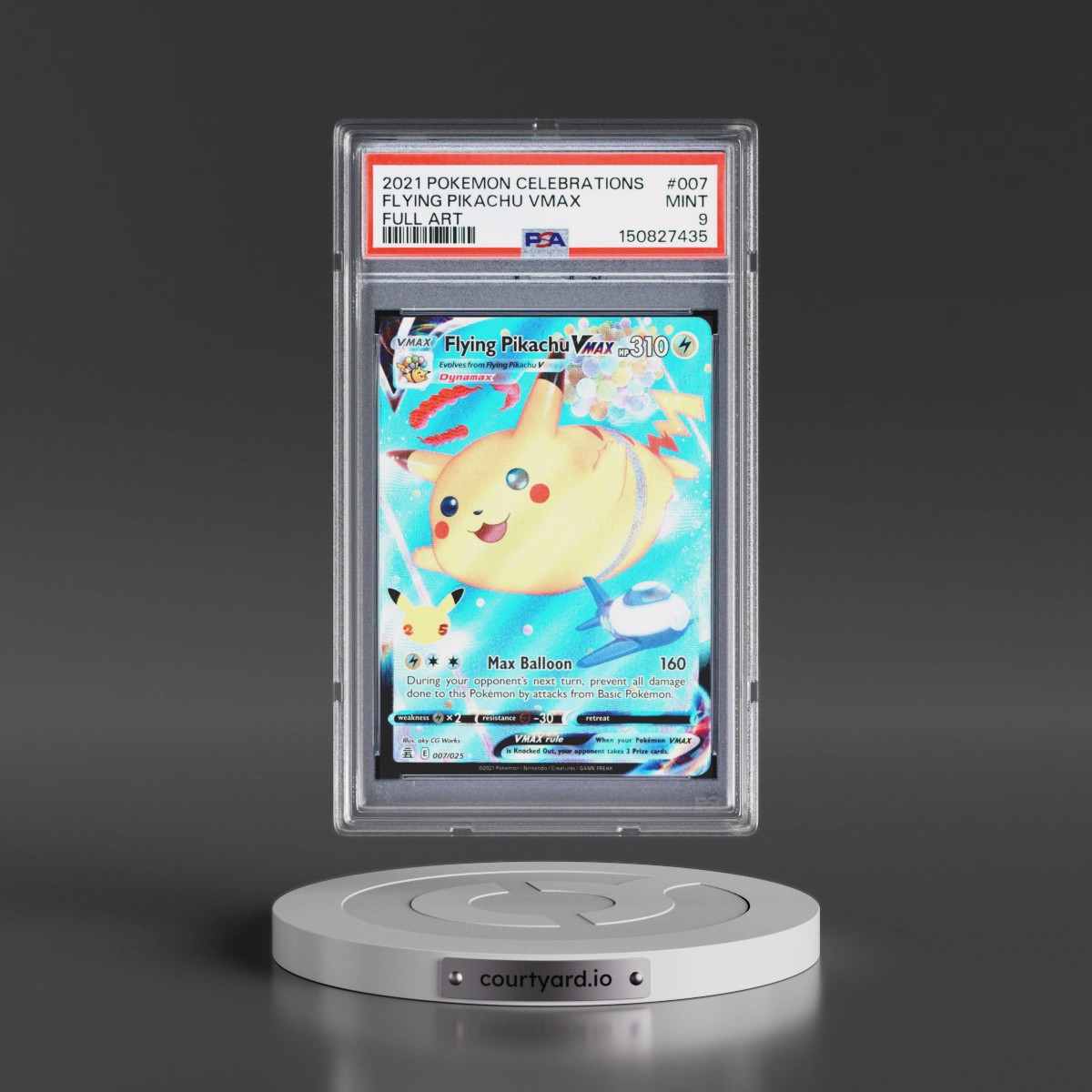 2021 Pokémon Celebrations #007 Flying Pikachu Vmax - Full Art (PSA 9 MINT)
