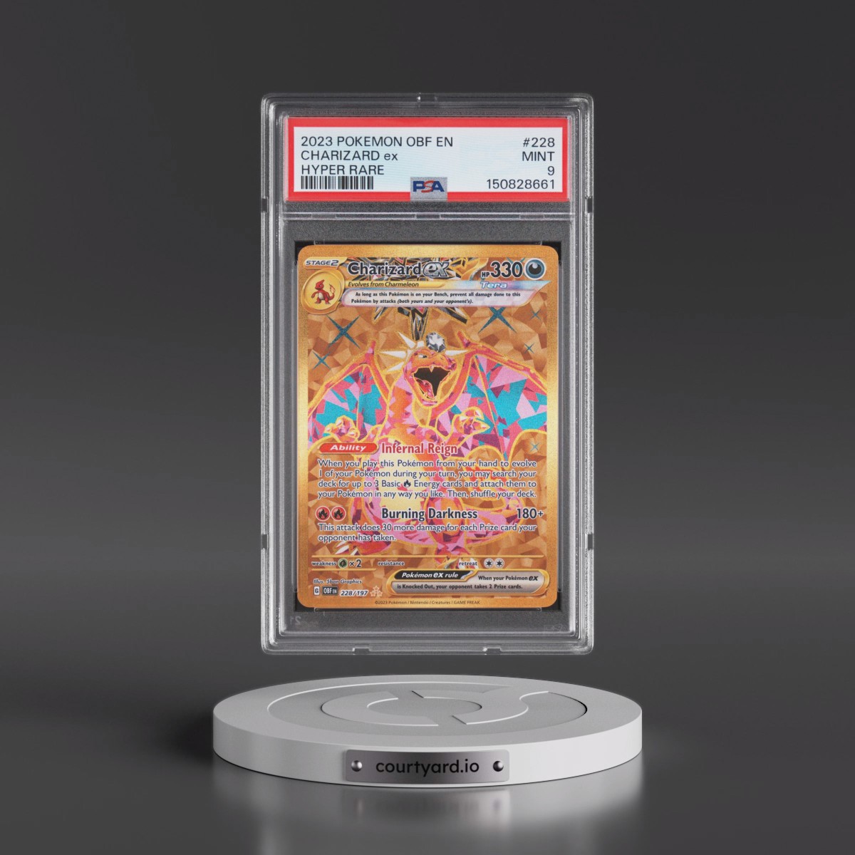 2023 Pokémon Obf EN-Obsidian Flames #228 Charizard EX - Holo Hyper Rare (PSA 9 MINT)