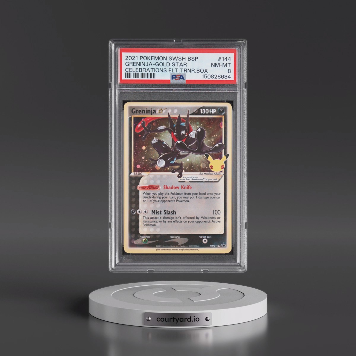 2021 Pokémon Swsh Black Star Promo #144 Greninja-Gold Star - Celebrations Elite Trainer Box (PSA 8 NM-MT)