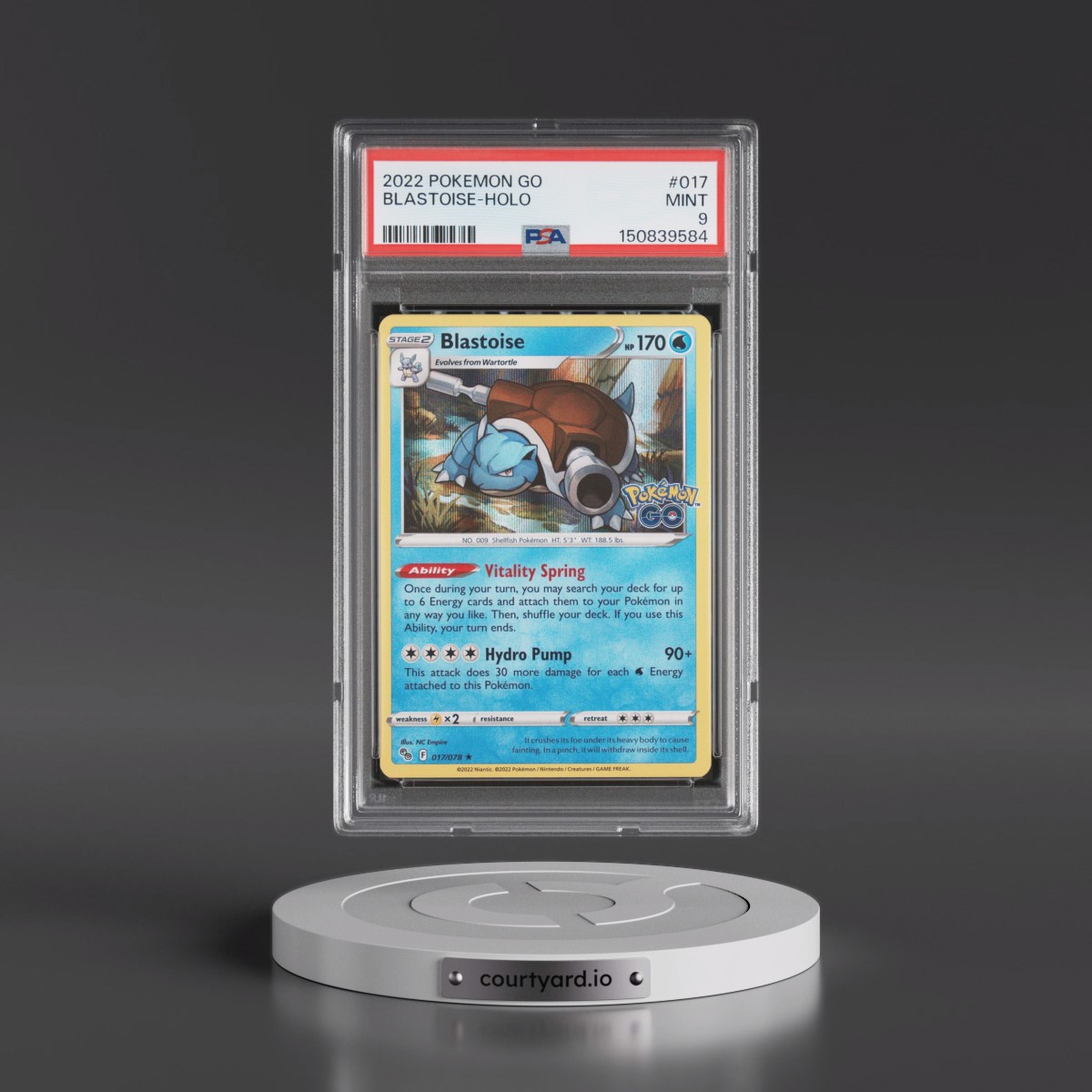 2022 Pokémon Go #017 Blastoise - Holo (PSA 9 MINT)