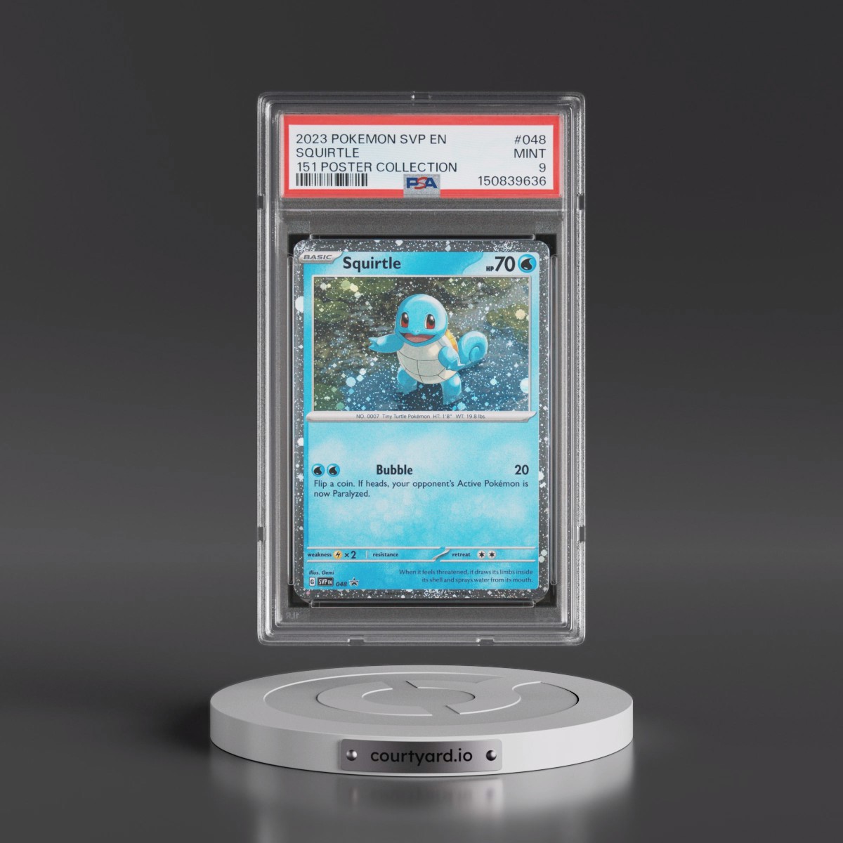 2023 Pokémon Svp EN-SV Black Star Promo #048 Squirtle - 151 Poster Collection (PSA 9 MINT)
