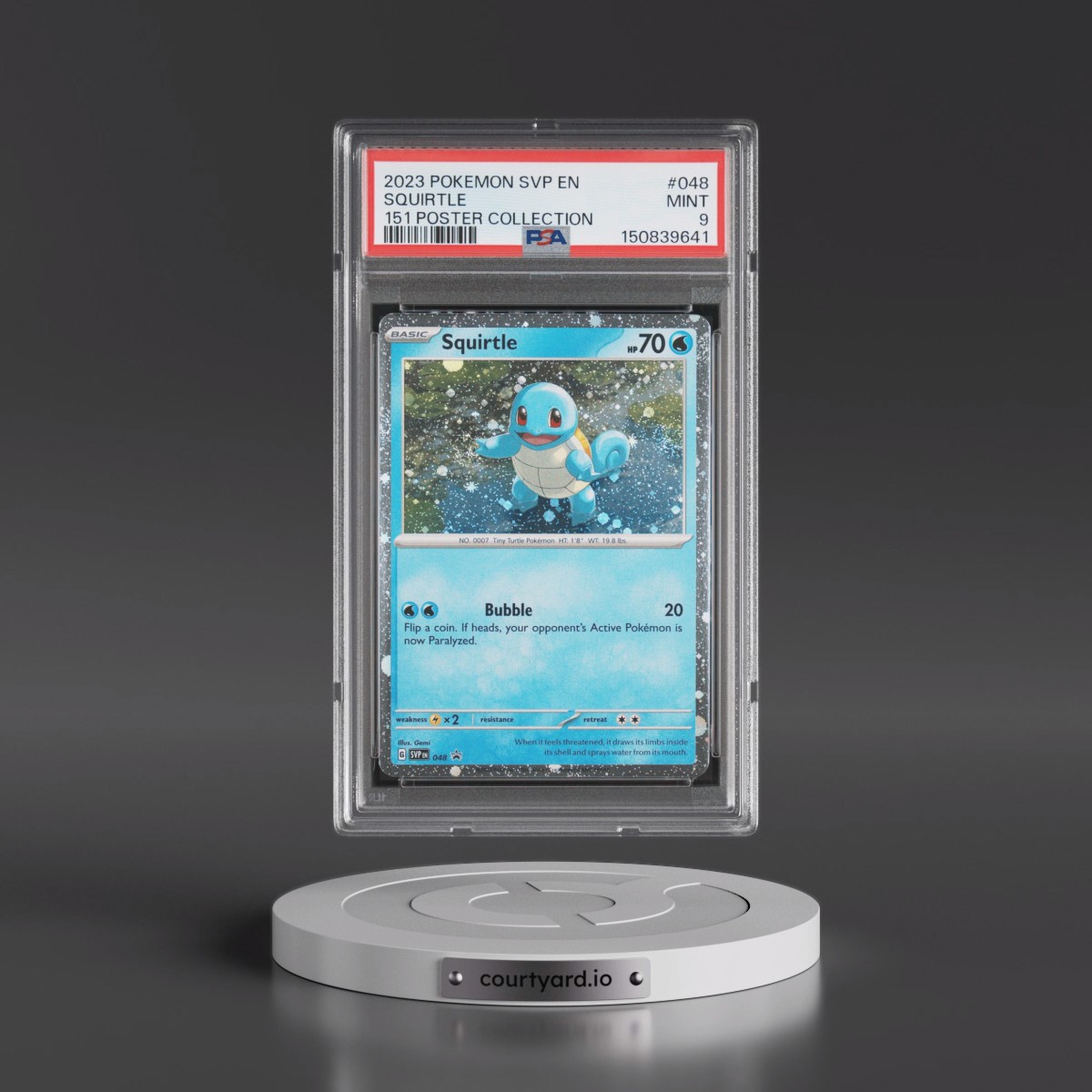 2023 Pokémon Svp EN-SV Black Star Promo #048 Squirtle - 151 Poster Collection (PSA 9 MINT)