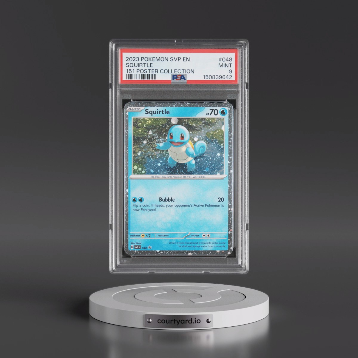 2023 Pokémon Svp EN-SV Black Star Promo #048 Squirtle - 151 Poster Collection (PSA 9 MINT)
