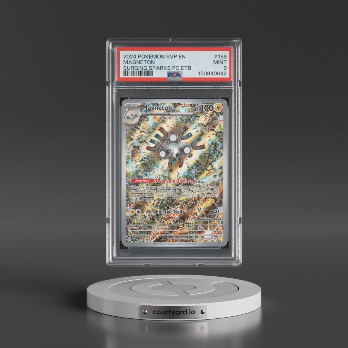 2024 Pokémon Svp EN-SV Black Star Promo #159 Magneton - Surging Sparks Pokemon Center Elite Trainer Box (PSA 9 MINT)