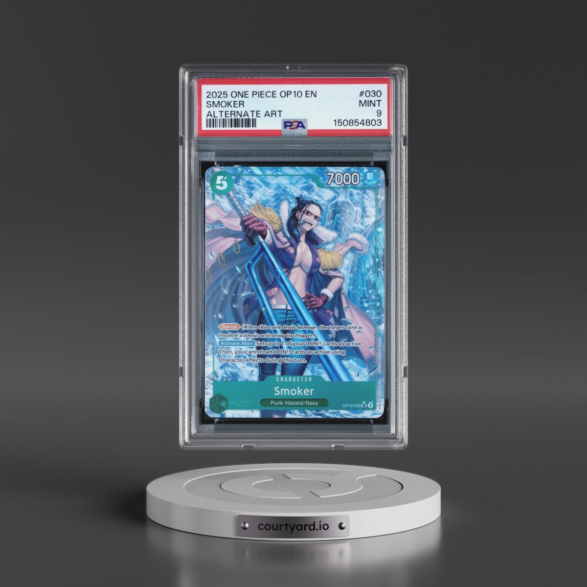 2025 One Piece OP10-Royal Blood #030 Smoker - Alternate Art (PSA 9 MINT)