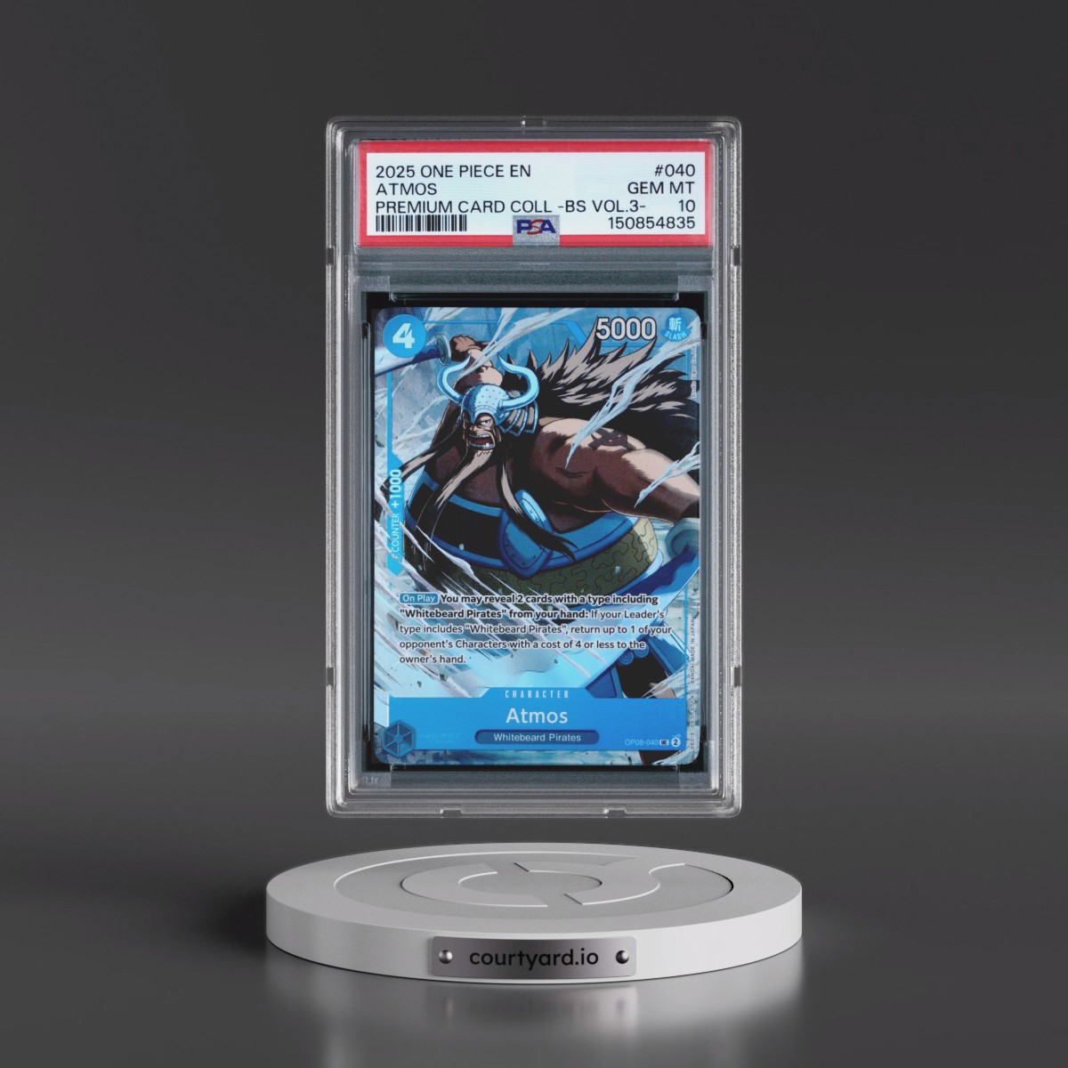 2025 One Piece Premium Card Collection -Best Selection Vol.3 #040 Atmos (PSA 10 GEM MINT)