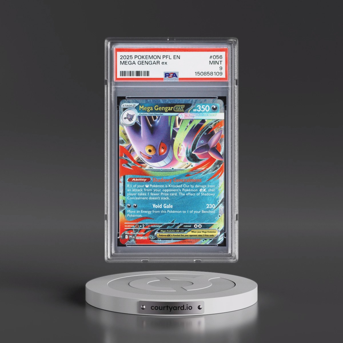2025 Pokémon Pfl EN-Phantasmal Flames #056 Mega Gengar EX - Holo (PSA 9 MINT)