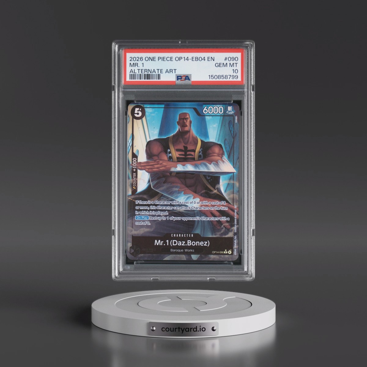 2026 One Piece OP14-EB04-the Azure Sea's Seven #090 Mr. 1 - Alternate Art (PSA 10 GEM MINT)