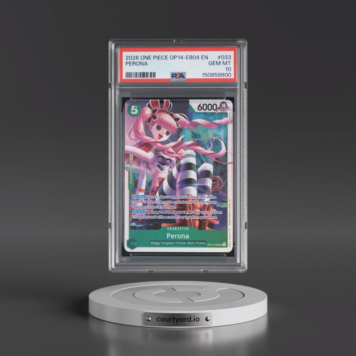 2026 One Piece OP14-EB04-the Azure Sea's Seven #033 Perona (PSA 10 GEM MINT)