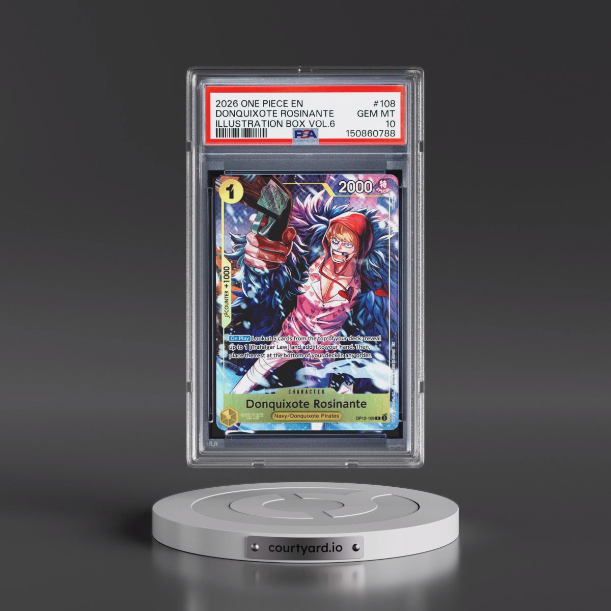2026 One Piece Promos #108 Donquixote Rosinante - Illustration Box Vol.6 (PSA 10 GEM MINT)