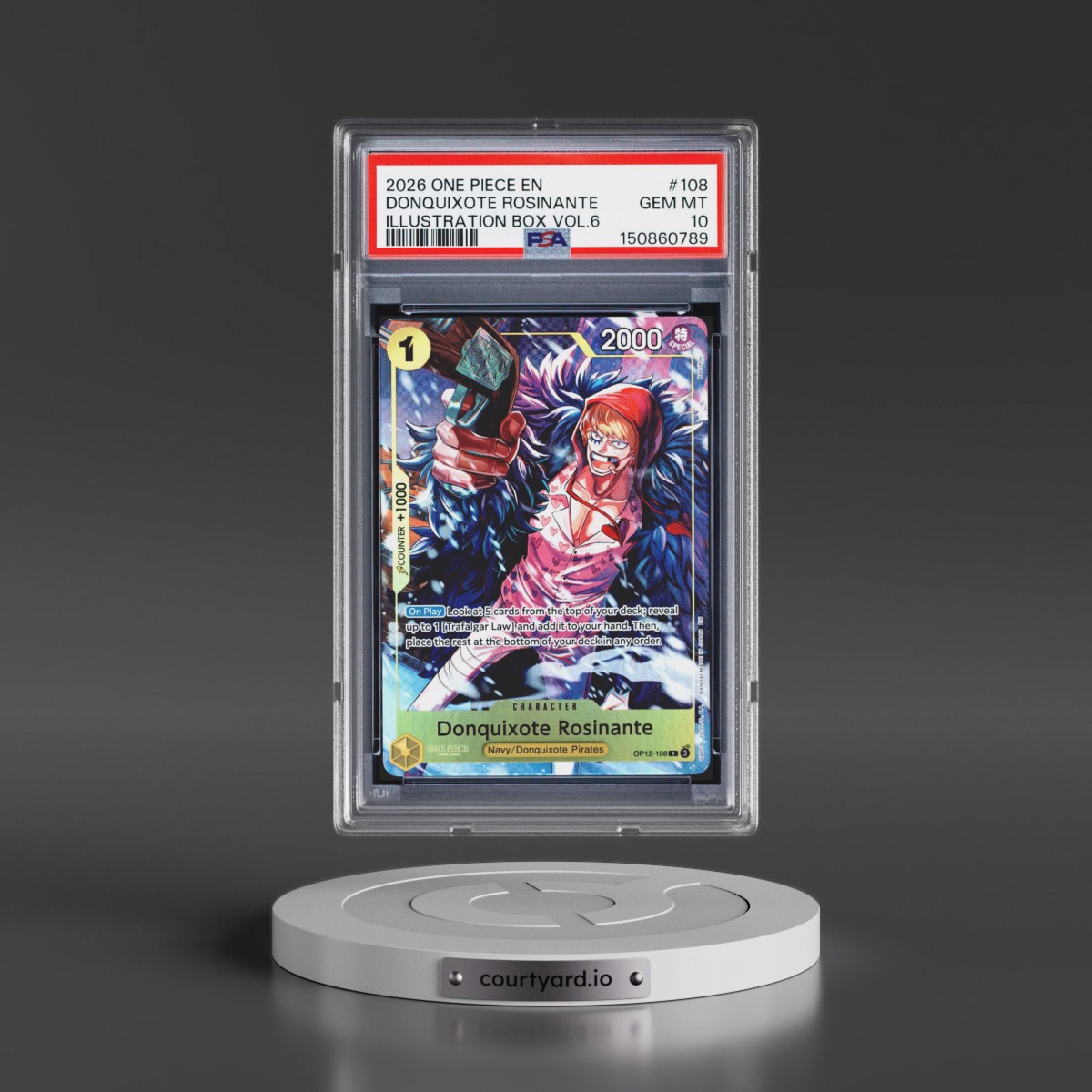 2026 One Piece Promos #108 Donquixote Rosinante - Illustration Box Vol.6 (PSA 10 GEM MINT)