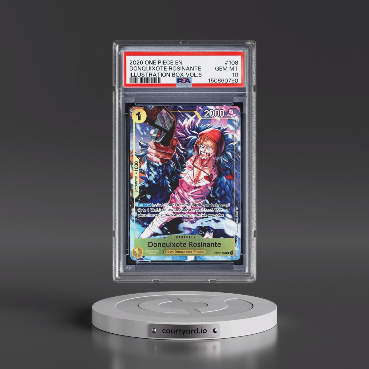 2026 One Piece Promos #108 Donquixote Rosinante - Illustration Box Vol.6 (PSA 10 GEM MINT)