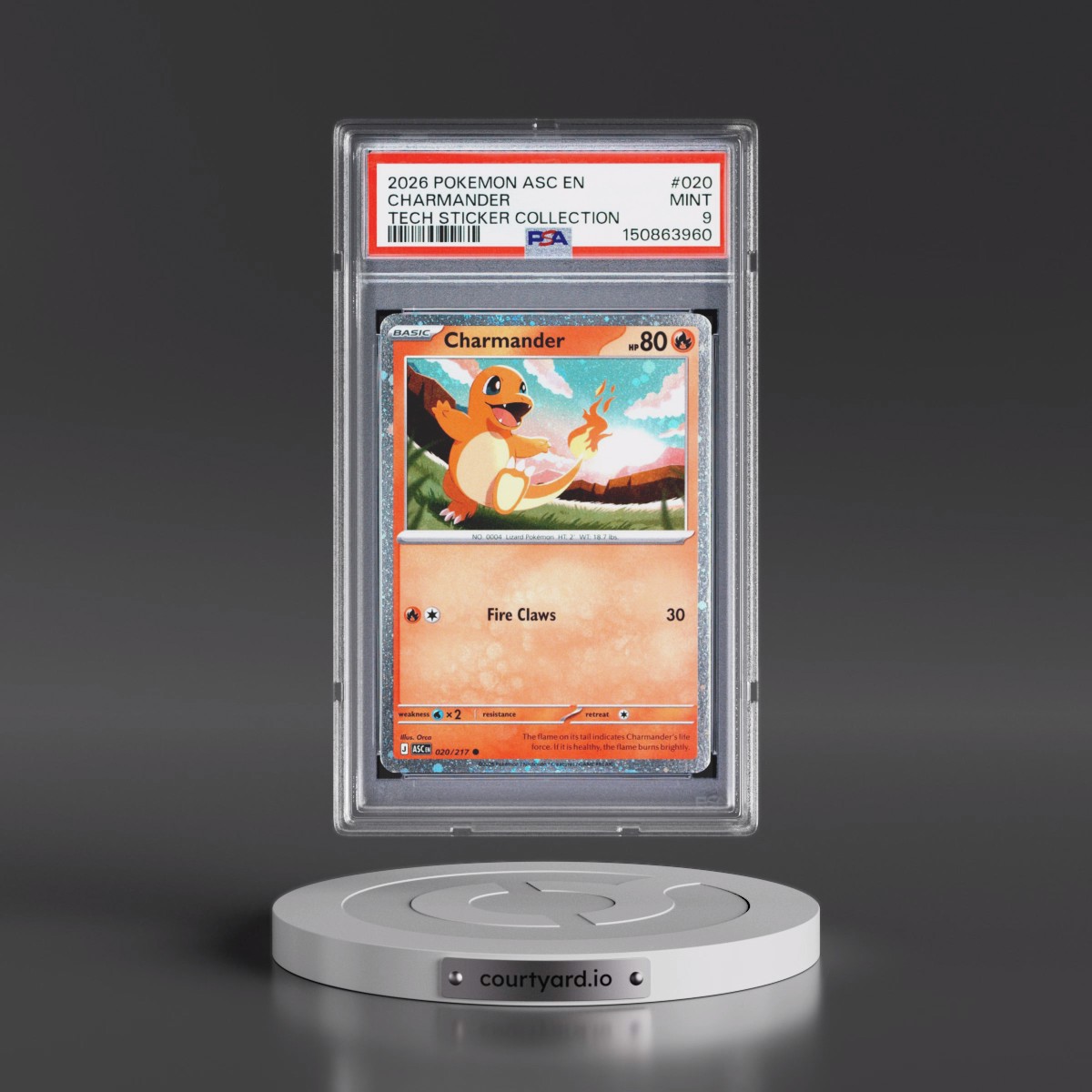 2026 Pokémon Asc EN-Ascended Heroes #020 Charmander - Tech Sticker Collection (PSA 9 MINT)