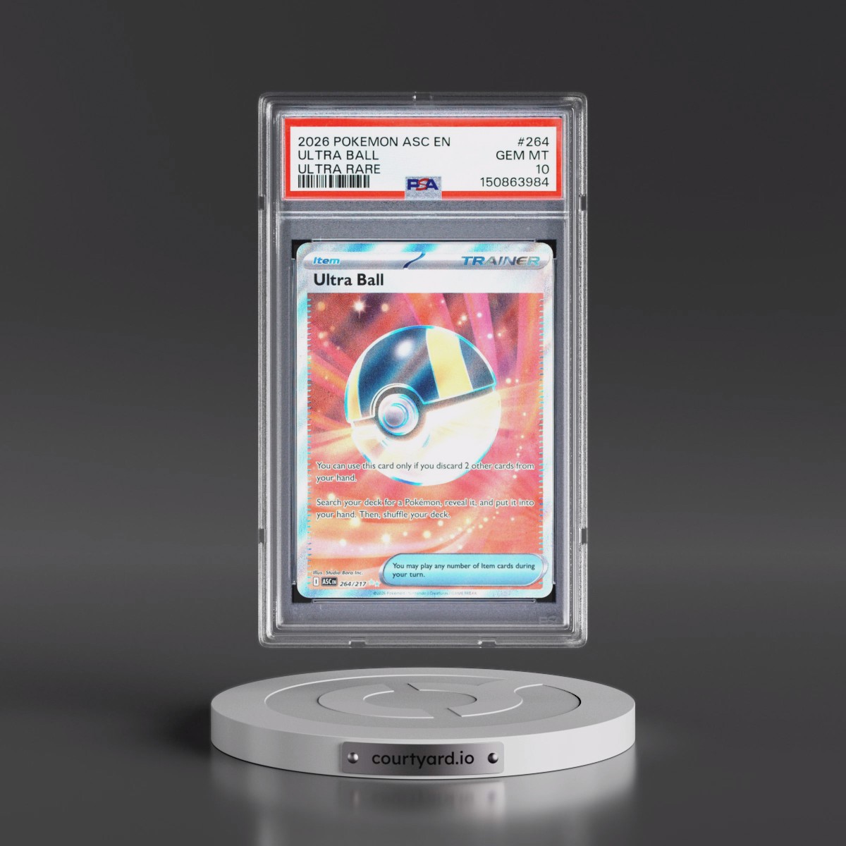 2026 Pokémon Asc EN-Ascended Heroes #264 Ultra Ball - Ultra Rare (PSA 10 GEM MINT)