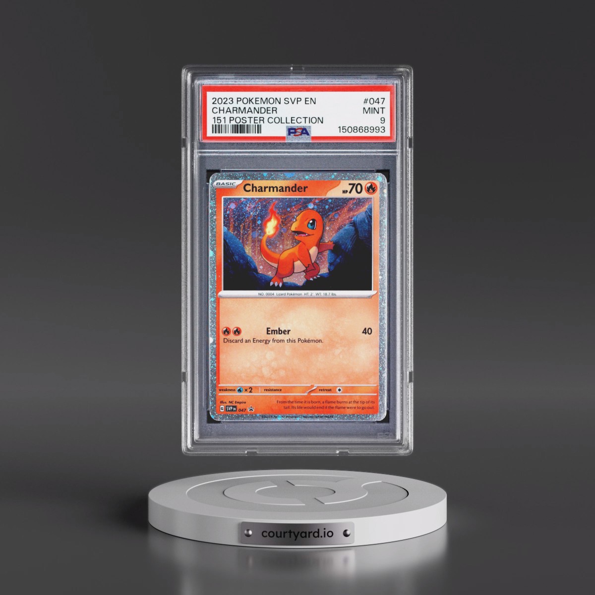 2023 Pokémon Svp EN-SV Black Star Promo #047 Charmander - 151 Poster Collection (PSA 9 MINT)