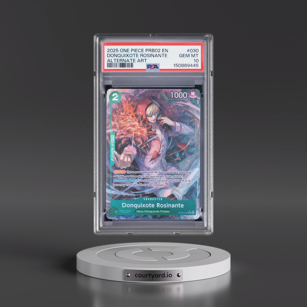 2025 One Piece PRB02-Premium Booster -One Piece Card the Best- Vol.2 #030 Donquixote Rosinante - Alternate Art (PSA 10 GEM MINT)
