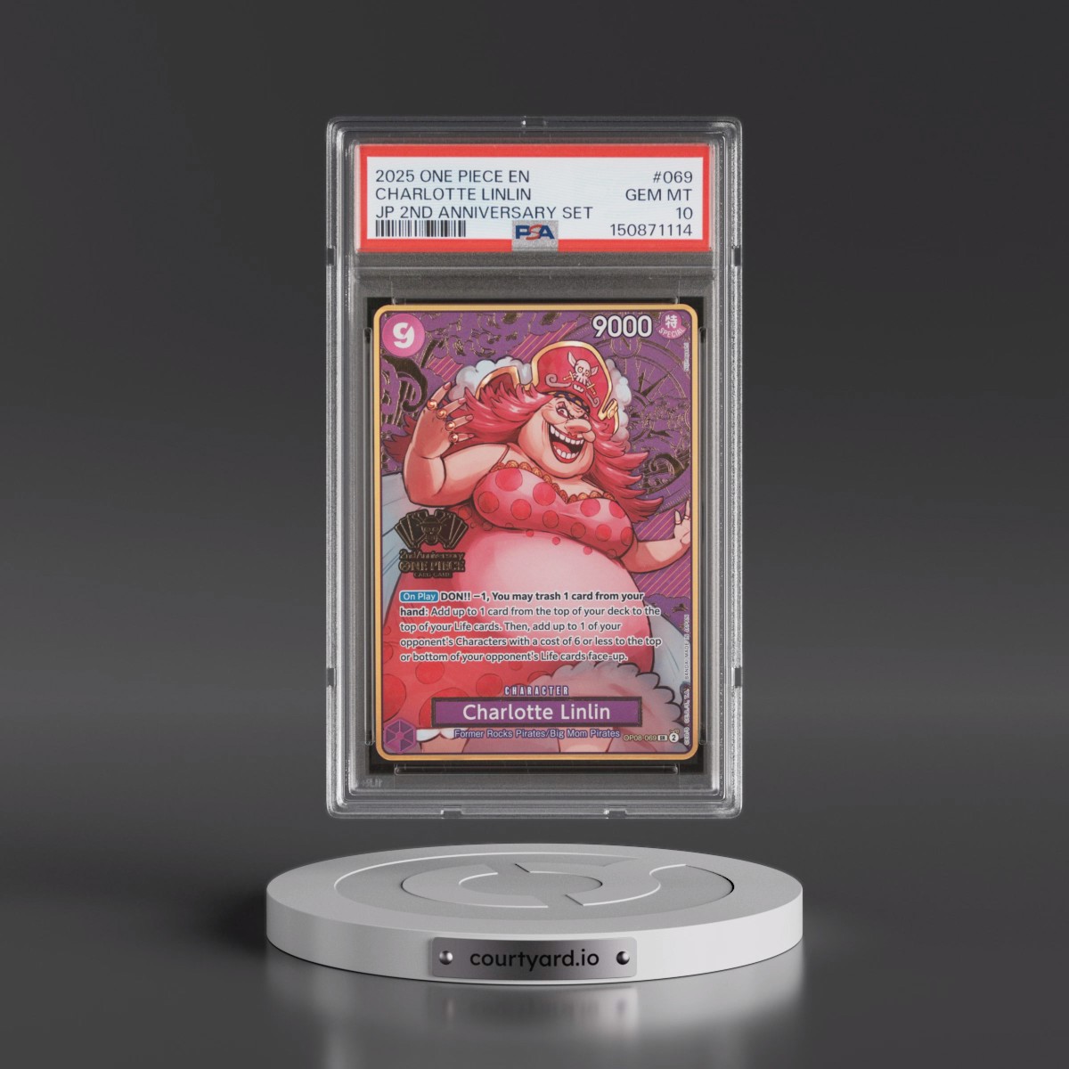 2025 One Piece Japanese 2nd Anniversary Set #069 Charlotte Linlin (PSA 10 GEM MINT)