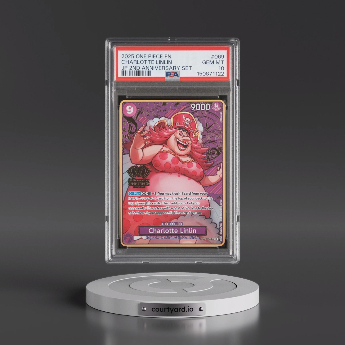 2025 One Piece Japanese 2nd Anniversary Set #069 Charlotte Linlin (PSA 10 GEM MINT)