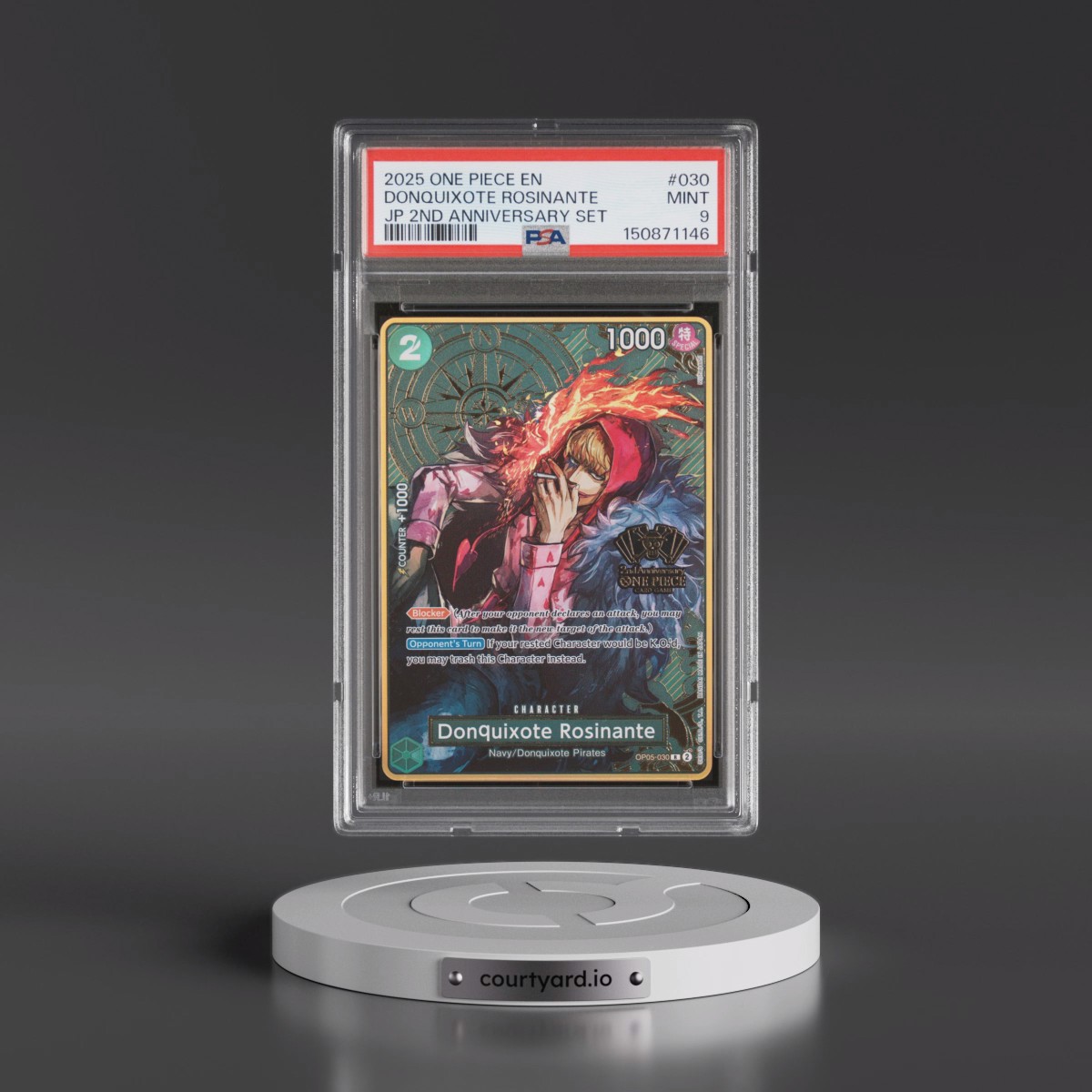 2025 One Piece Japanese 2nd Anniversary Set #030 Donquixote Rosinante (PSA 9 MINT)