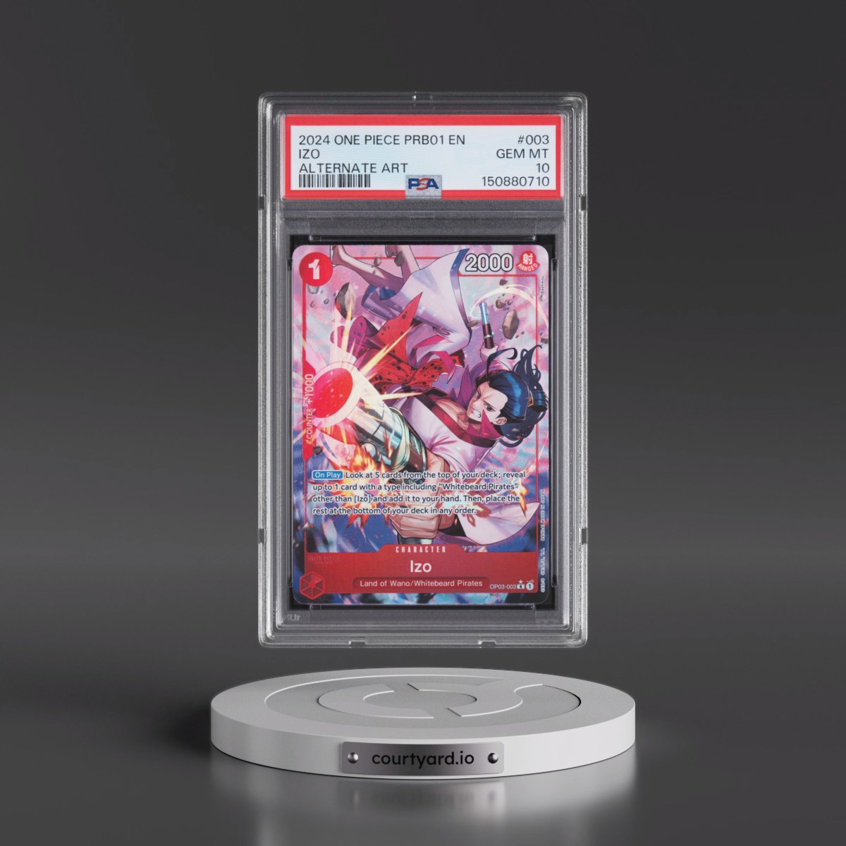 2024 One Piece PRB01-Premium Booster -One Piece Card the Best #003 Izo - Alternate Art (PSA 10 GEM MINT)