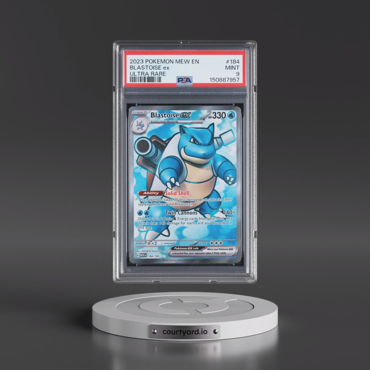 2023 Pokémon Mew EN-151 #184 Blastoise EX - Holo Ultra Rare (PSA 9 MINT)