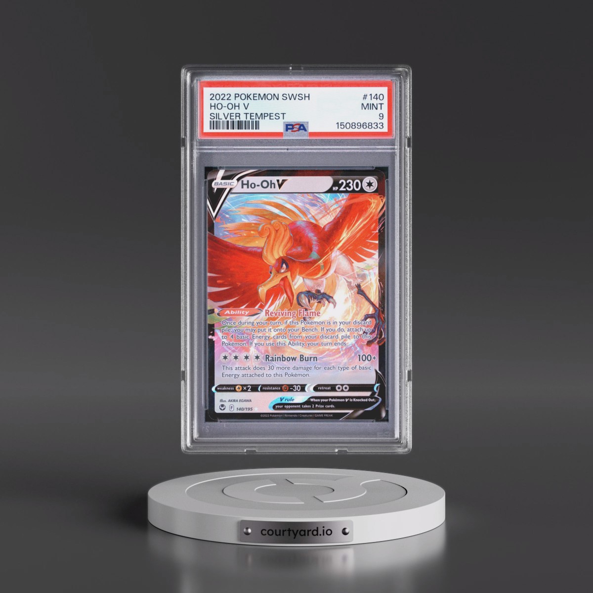 2022 Pokémon Sword & Shield Silver Tempest #140 HO-Oh V - Holo (PSA 9 MINT)