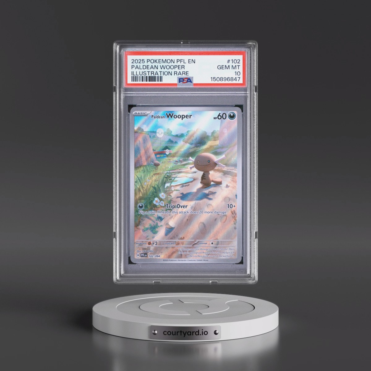 2025 Pokémon Pfl EN-Phantasmal Flames #102 Paldean Wooper - Illustration Rare (PSA 10 GEM MINT)