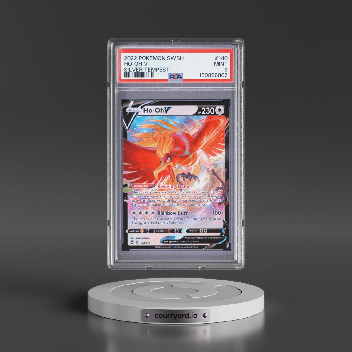 2022 Pokémon Sword & Shield Silver Tempest #140 HO-Oh V - Holo (PSA 9 MINT)