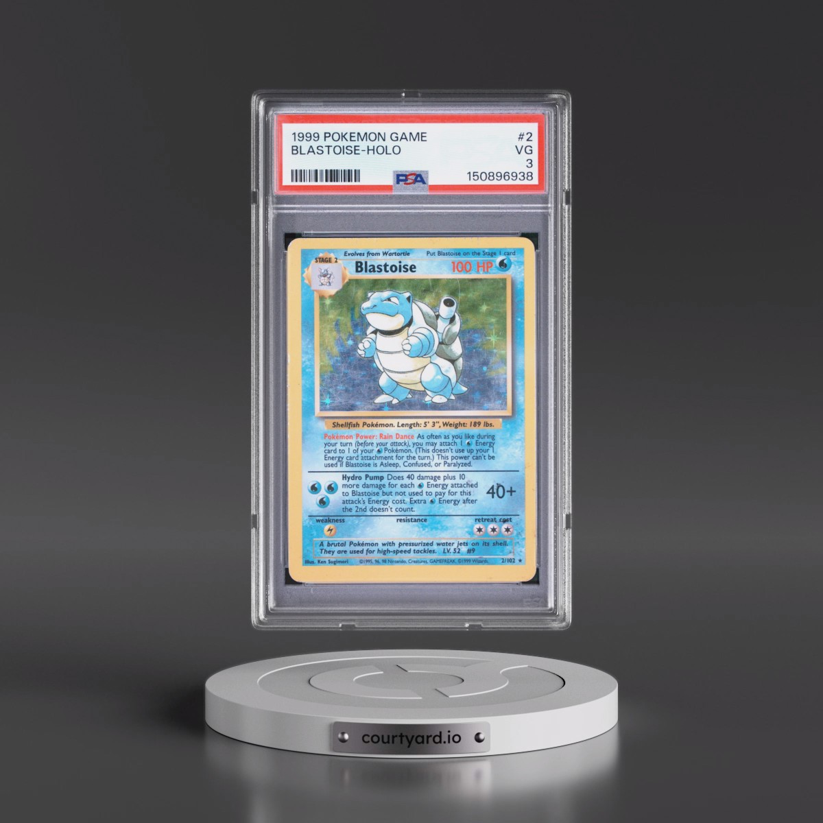 1999 Pokémon Game #2 Blastoise - Holo (PSA 3 VG)