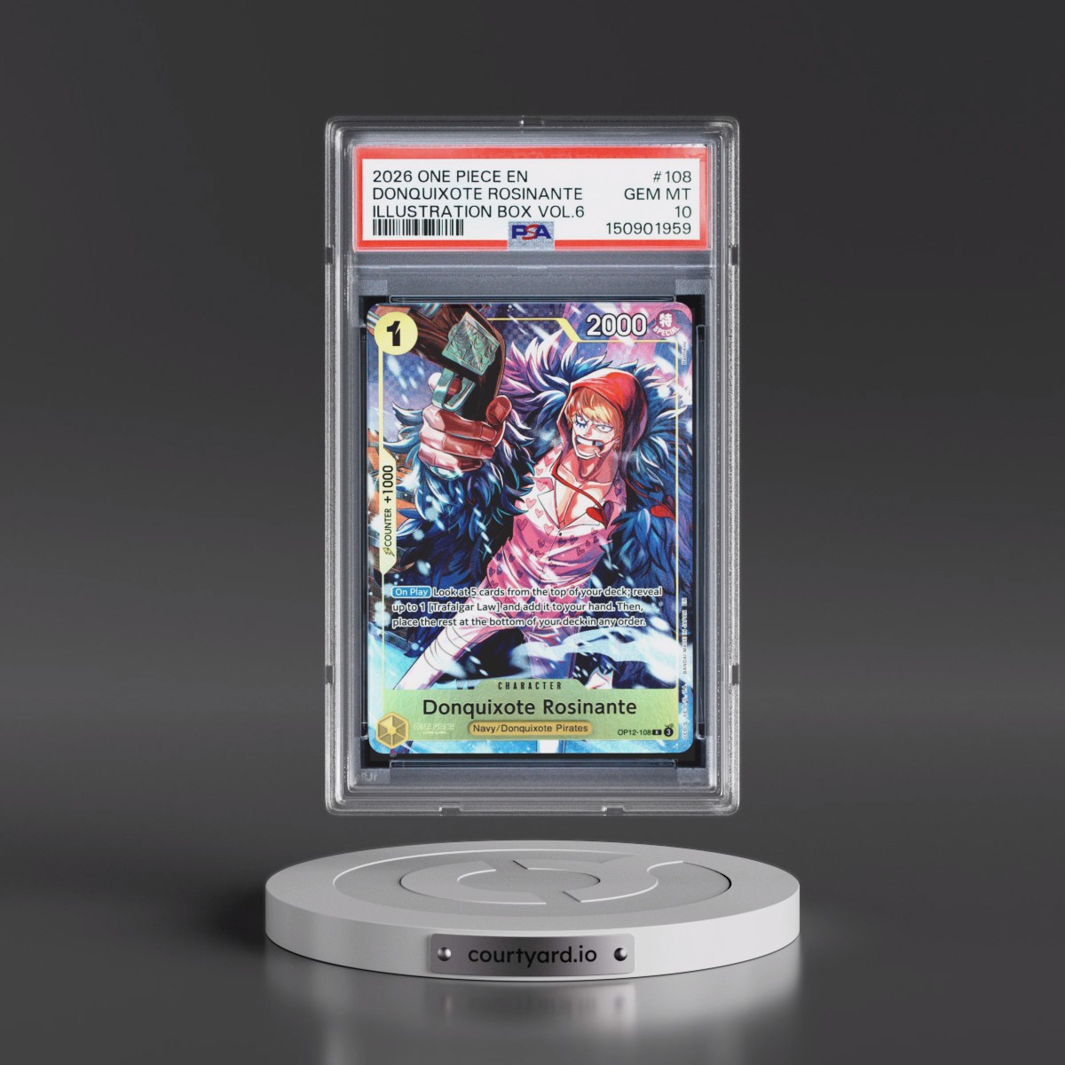2026 One Piece Promos #108 Donquixote Rosinante - Illustration Box Vol.6 (PSA 10 GEM MINT)