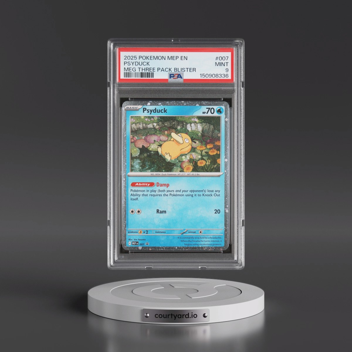 2025 Pokémon Mep EN-Me Black Star Promo #007 Psyduck - Mega Evolution Three Pack Blister (PSA 9 MINT)