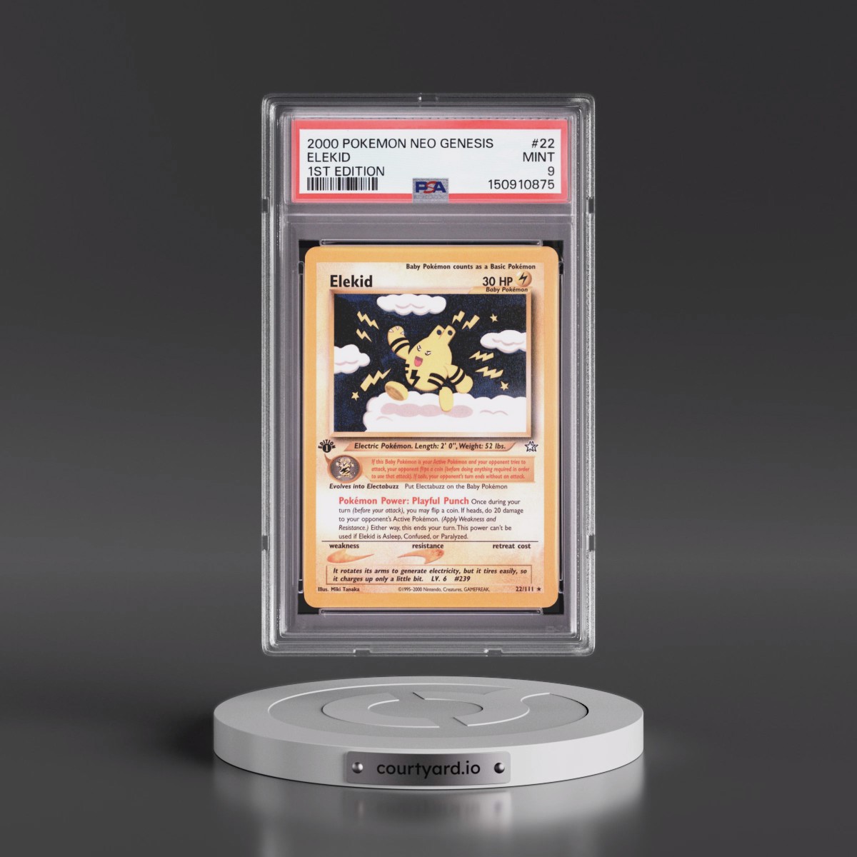 2000 Pokémon Neo Genesis #22 Elekid - 1st Edition (PSA 9 MINT)