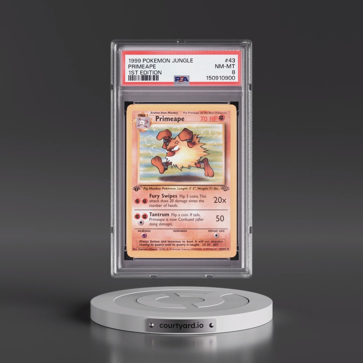 1999 Pokémon Jungle #43 Primeape - 1st Edition (PSA 8 NM-MT)