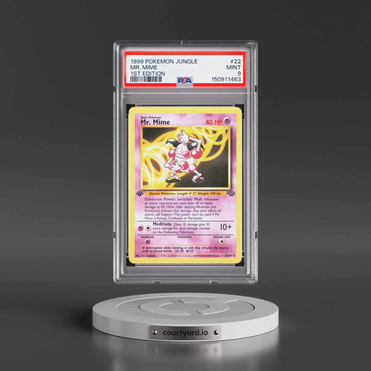 1999 Pokémon Jungle #22 Mr. Mime - 1st Edition (PSA 9 MINT)
