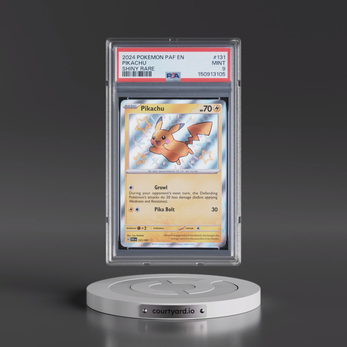 2024 Pokémon Paf EN-Paldean Fates #131 Pikachu - Shiny Rare (PSA 9 MINT)
