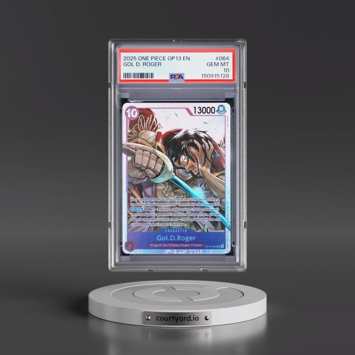 2025 One Piece OP13-Carrying on His Will #064 Gol D. Roger (PSA 10 GEM MINT)