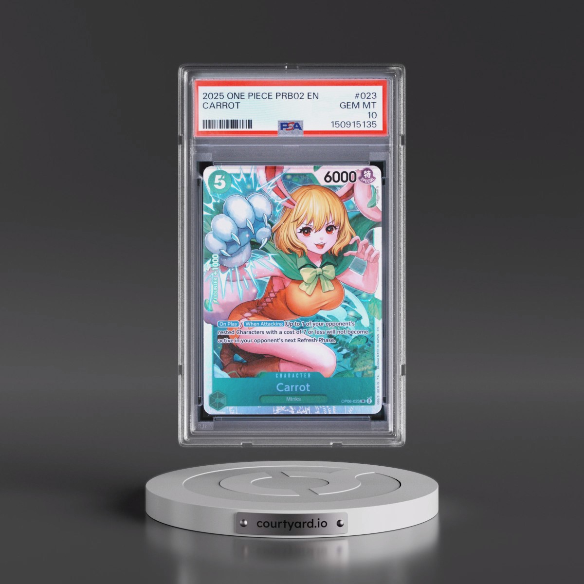 2025 One Piece PRB02-Premium Booster -One Piece Card the Best- Vol.2 #023 Carrot (PSA 10 GEM MINT)