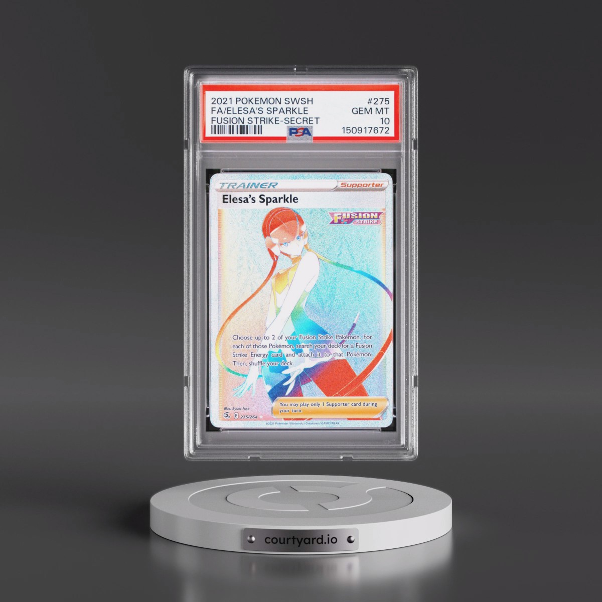 2021 Pokémon Sword & Shield Fusion Strike #275 Elesa's Sparkle - Full Art Secret (PSA 10 GEM MINT)
